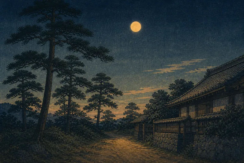 夜道に現れる人魂のイメージ挿絵