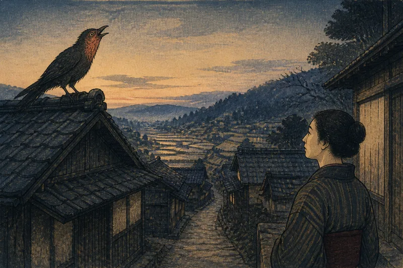 竹田の死を告げる人魂の鳥のイメージ挿絵