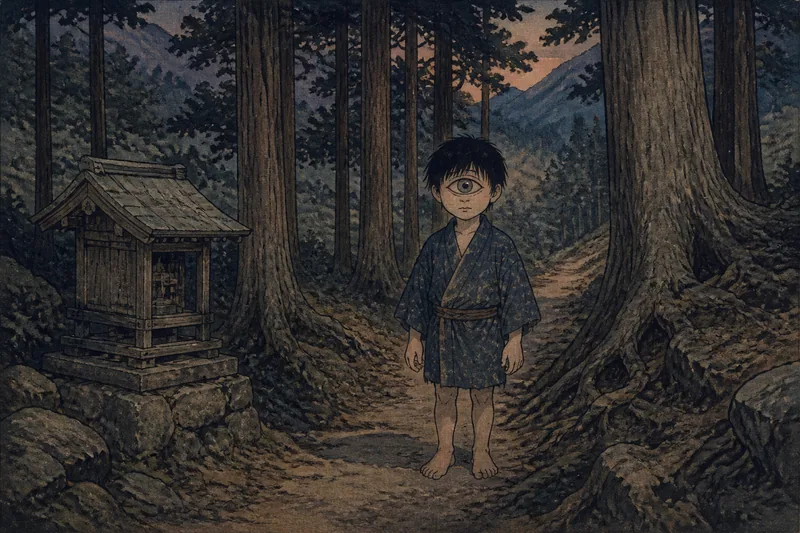 池田町の山の一つ目小僧のイメージ挿絵