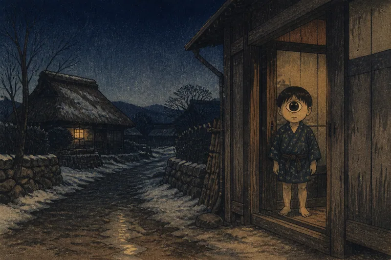 ヨウカゾウの夜に来る一つ目小僧のイメージ挿絵