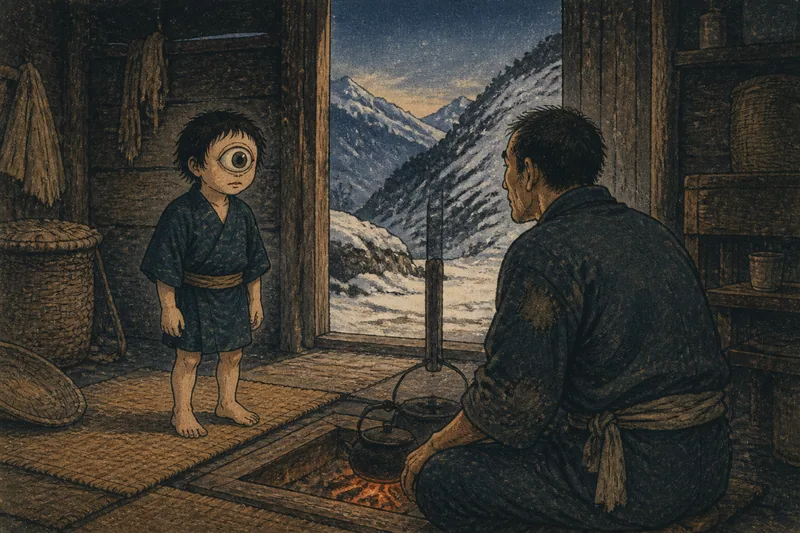 南アルプスの一つ目小僧と太郎助のイメージ挿絵