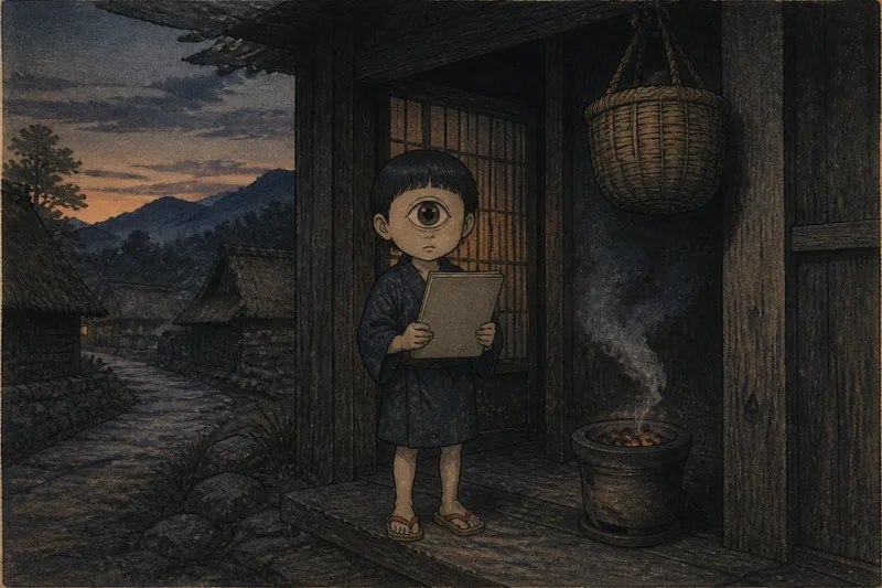 山北の一つ目小僧の帳面のイメージ挿絵