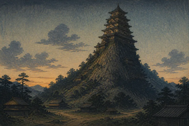 本城山の伸び縮みする城のイメージ挿絵