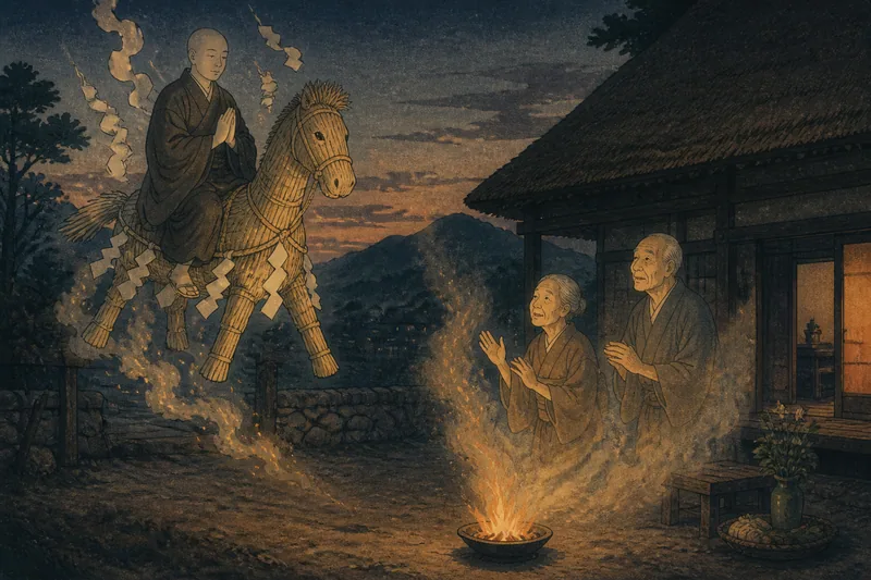 須賀川の七夕馬と迎え火のイメージ挿絵