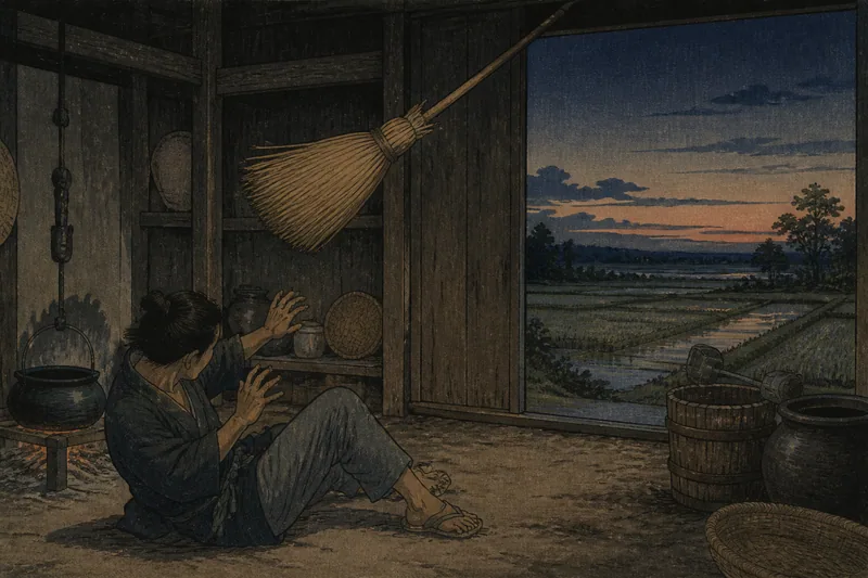 箒で人を叩く禁忌のイメージ挿絵
