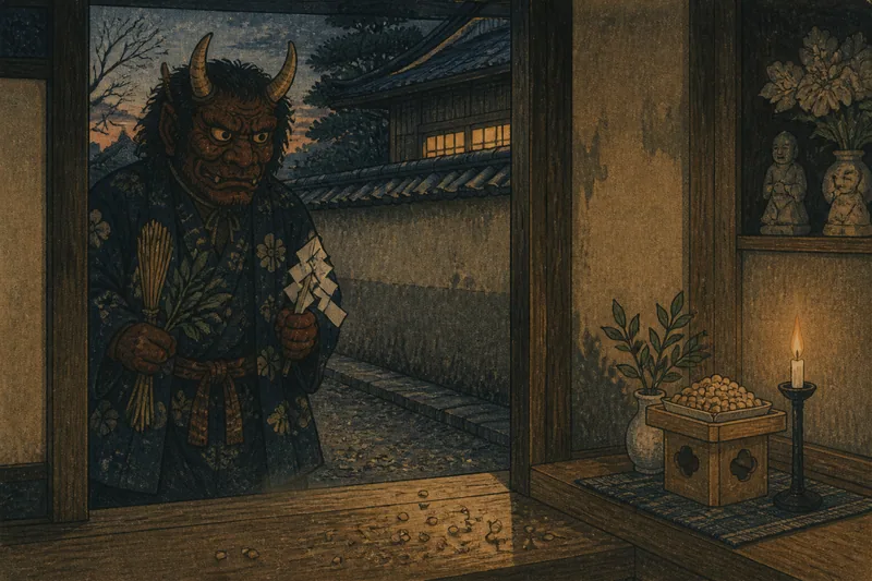 金沢の鬼を招く節分のイメージ挿絵