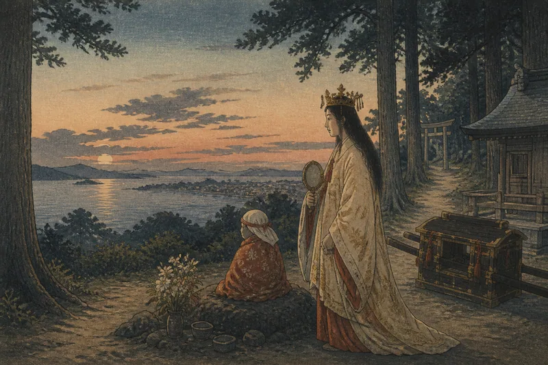 広島の旅で子を弔う女神のイメージ挿絵