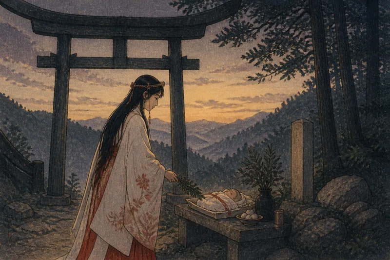 庄原の市杵島姫命の子の鎮祭のイメージ挿絵