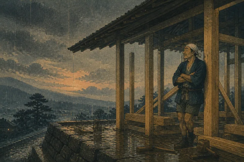 家を新築する時に降る雨のイメージ挿絵