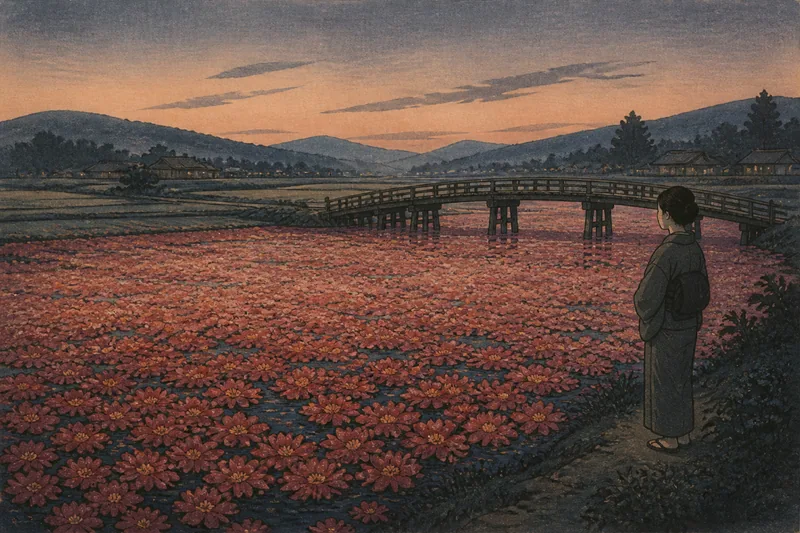 池に咲いている花のイメージ挿絵