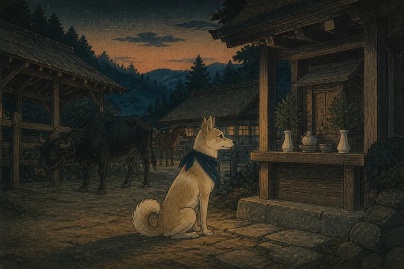 人吉の犬神憑きと牛馬のイメージ挿絵