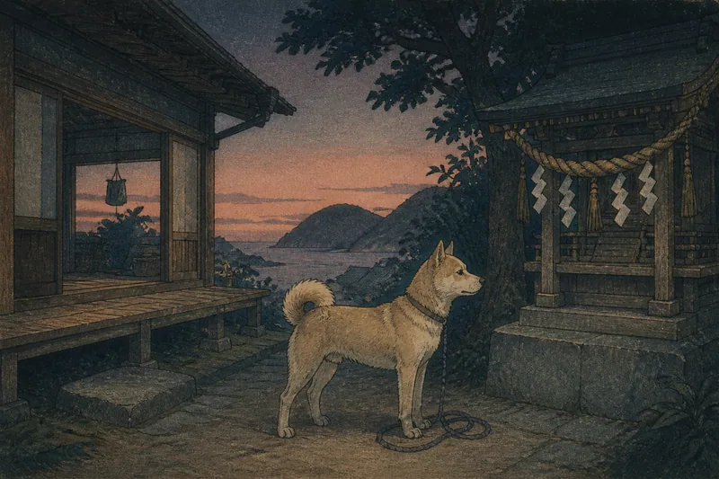 粟島浦の犬飼いに下る神罰のイメージ挿絵