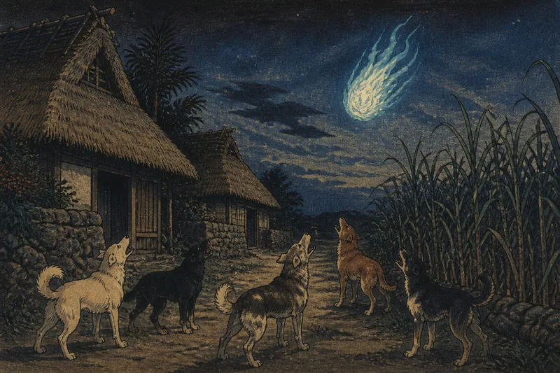 徳之島の死を告げる犬の遠吠えのイメージ挿絵