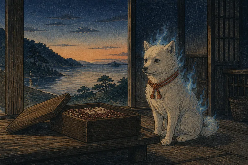 江田島市の犬神筋への小豆餅のイメージ挿絵