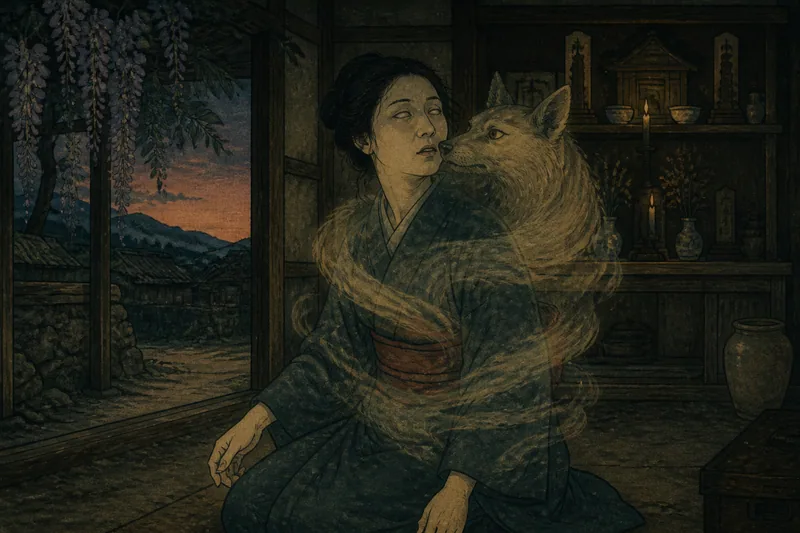 佐伯の家筋に伝わる犬神憑きのイメージ挿絵
