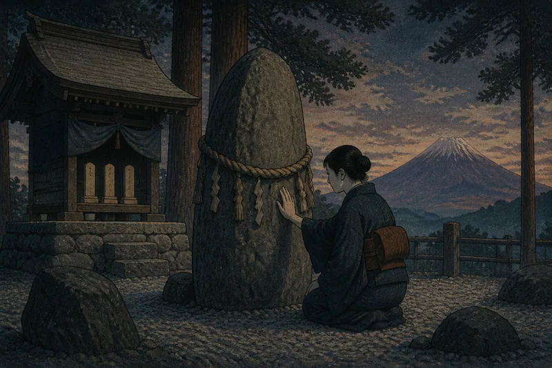富士吉田の先祖を当てる石のイメージ挿絵