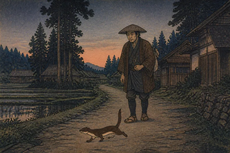 登米の鼬横切り災難のイメージ挿絵