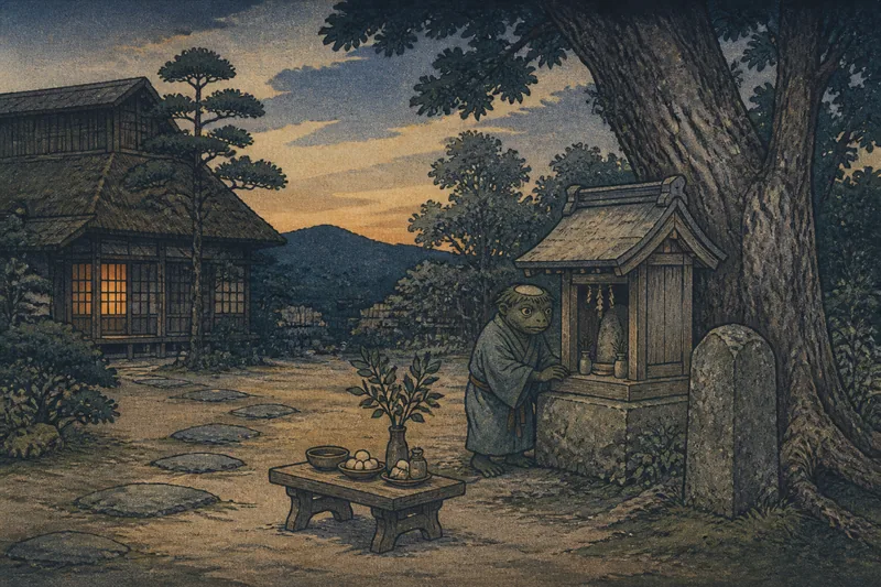 佐渡の石や木に宿る地神のイメージ挿絵