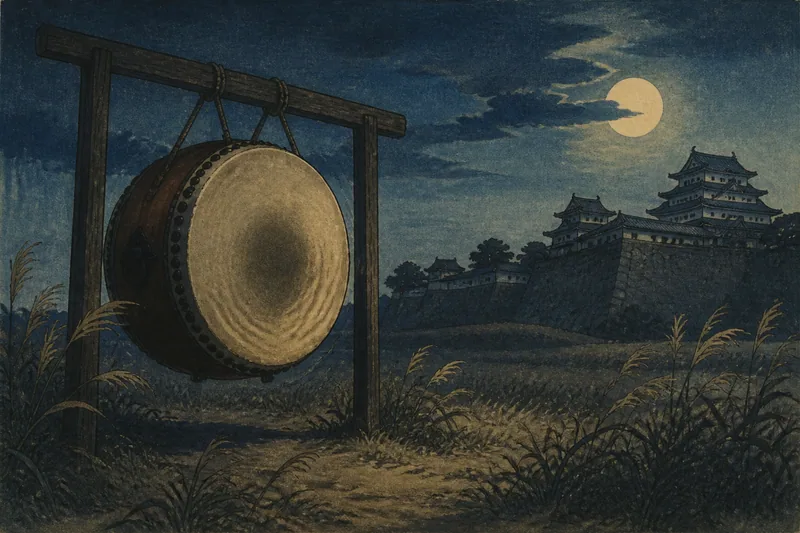 松山市の真夜中の陣太鼓のイメージ挿絵