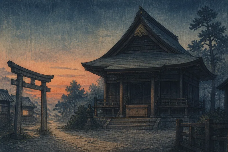 神社の夢の凶兆のイメージ挿絵