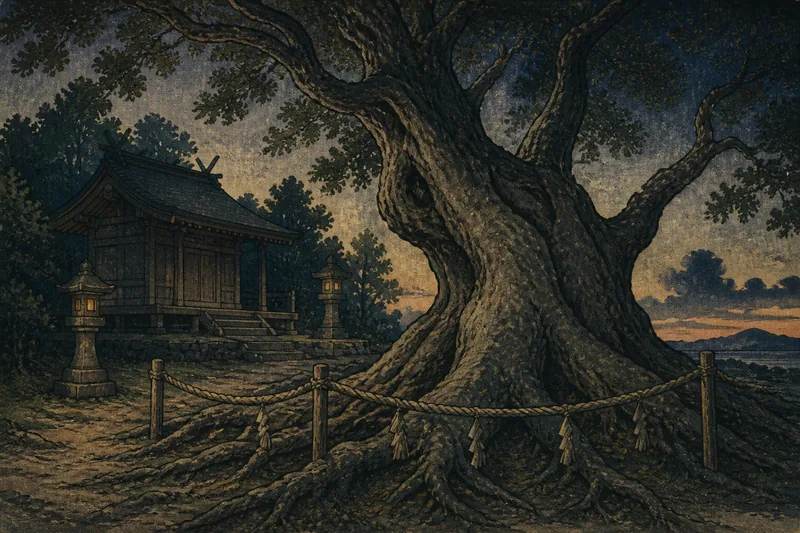 神社の木の祟りのイメージ挿絵