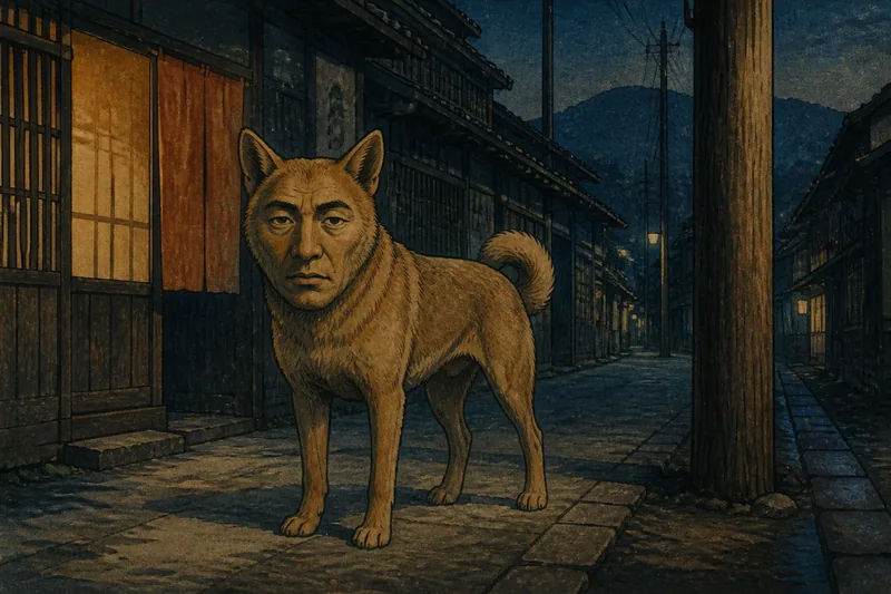 山形市の東京から逃げた人面犬のイメージ挿絵