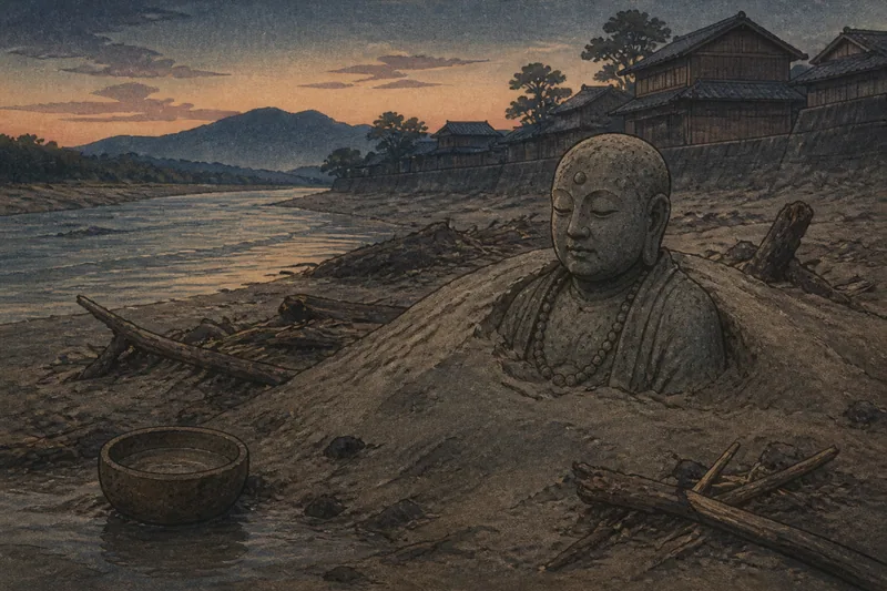 四国中央市の流される地蔵の祟りのイメージ挿絵