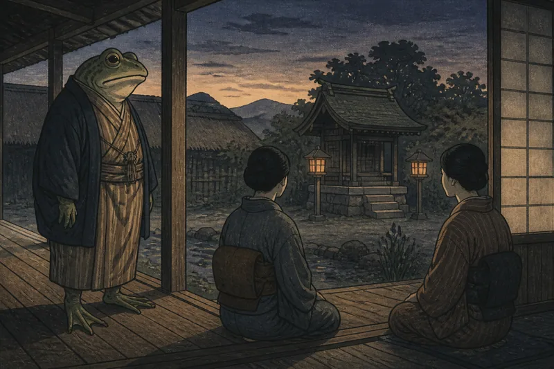 軽米の化け蛙と加茂神社のイメージ挿絵