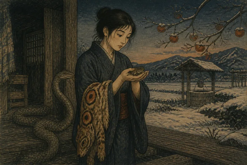 魚沼の蛙姫と蛇婿の恩返しのイメージ挿絵