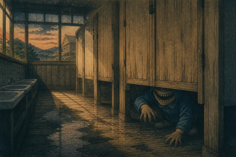 山形市の午後のトイレ怪物のイメージ挿絵