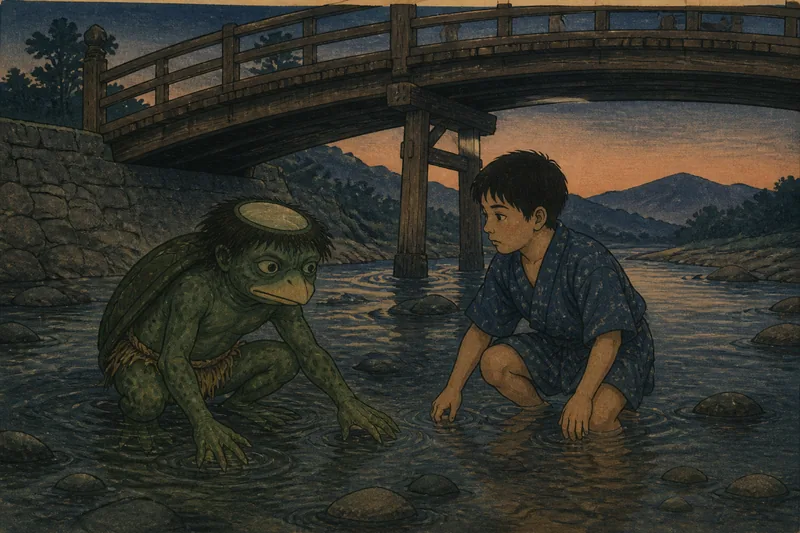 安曇野市の河童のシリノコ抜きのイメージ挿絵