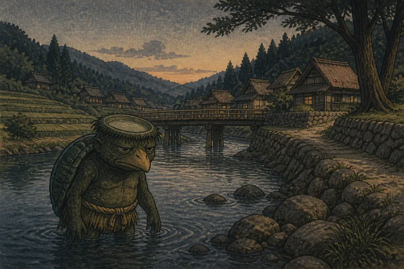 伊那の川の河童のイメージ挿絵