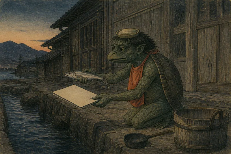 糸魚川の河童が残した証文のイメージ挿絵