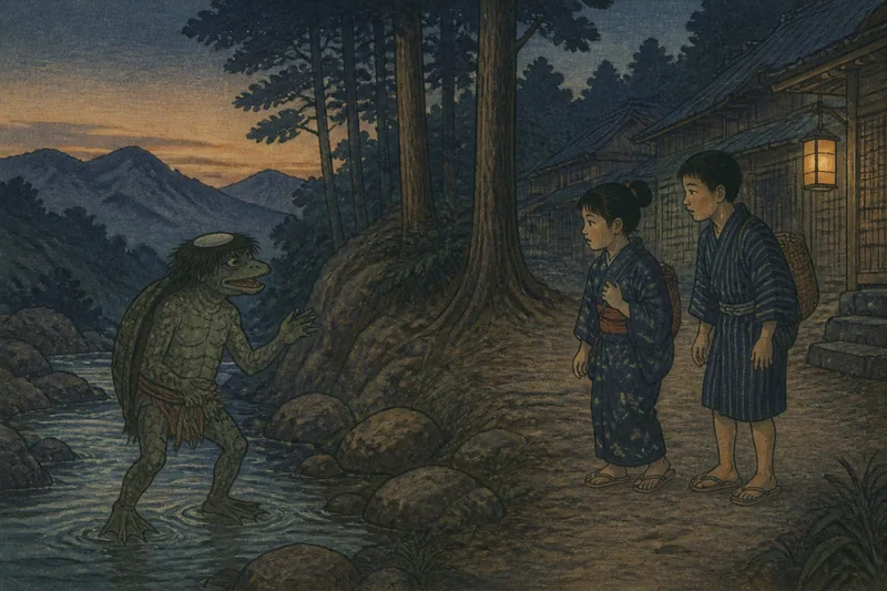 上天草の河童神と戒めの山童のイメージ挿絵