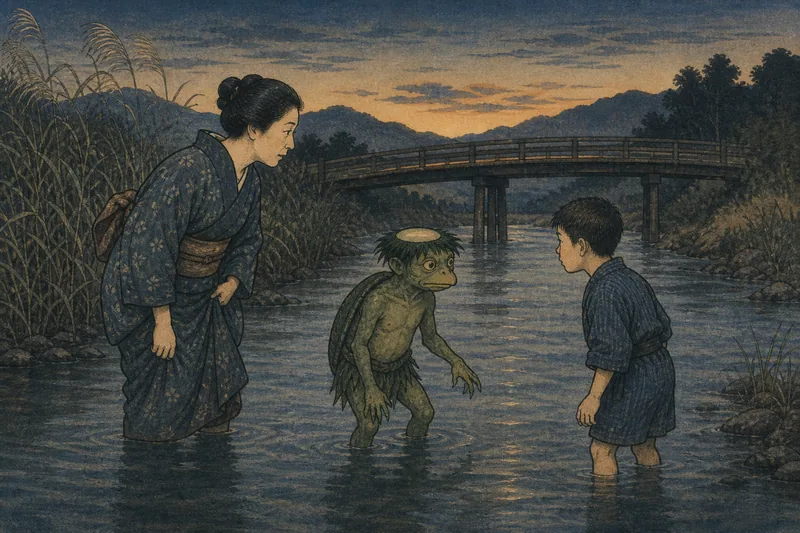 北上の河童が化けた伯母のイメージ挿絵