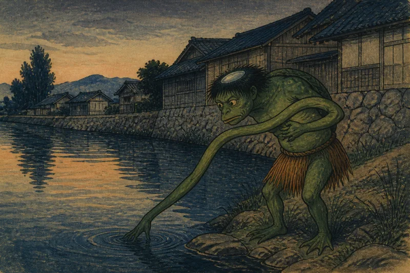 杵築の体内でつながる河童の腕のイメージ挿絵