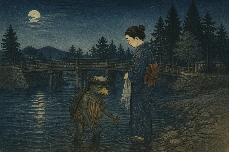 松本の川や池のカッパのイメージ挿絵