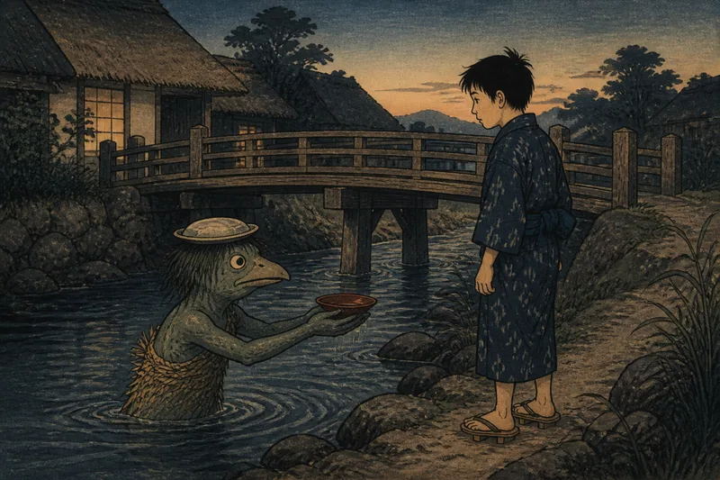 浪江の金を生む河童の盃のイメージ挿絵