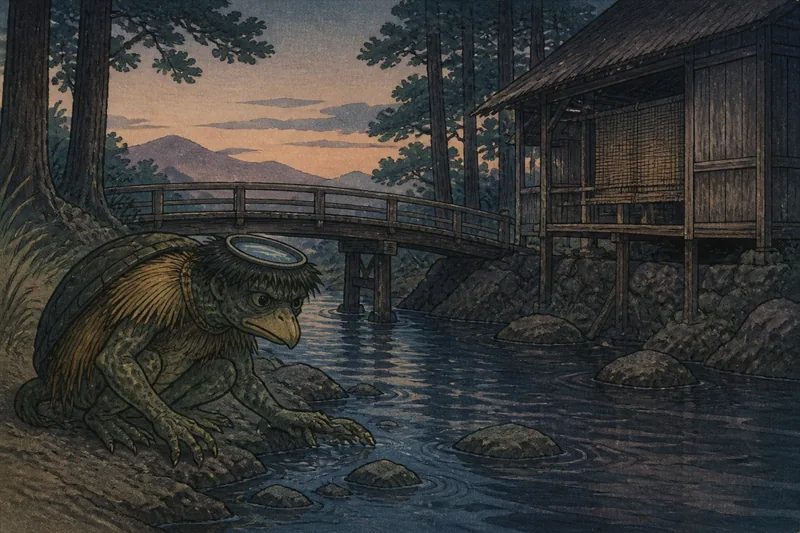 栄村の川の河童のイメージ挿絵