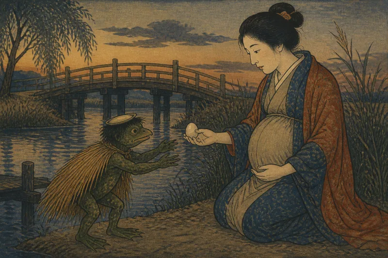須賀川の妊婦と卵の河童禁忌のイメージ挿絵