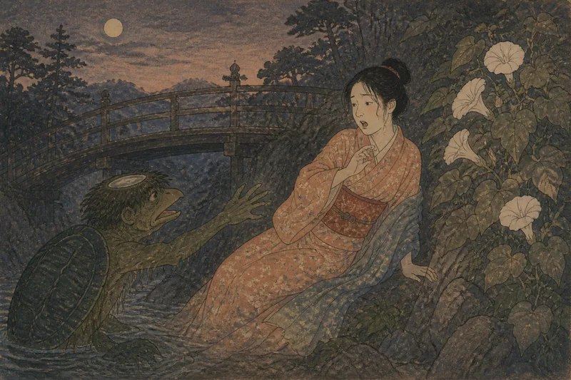 夕顔と河童のイメージ挿絵