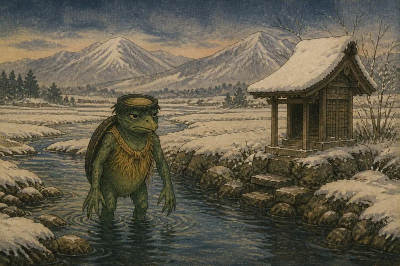 魚沼の人や物に化ける河童のイメージ挿絵