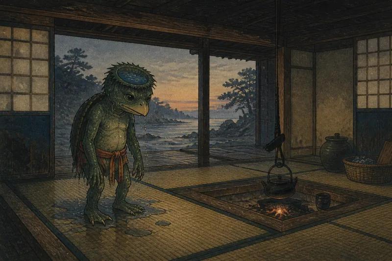 山田町の海から上がる河童のイメージ挿絵