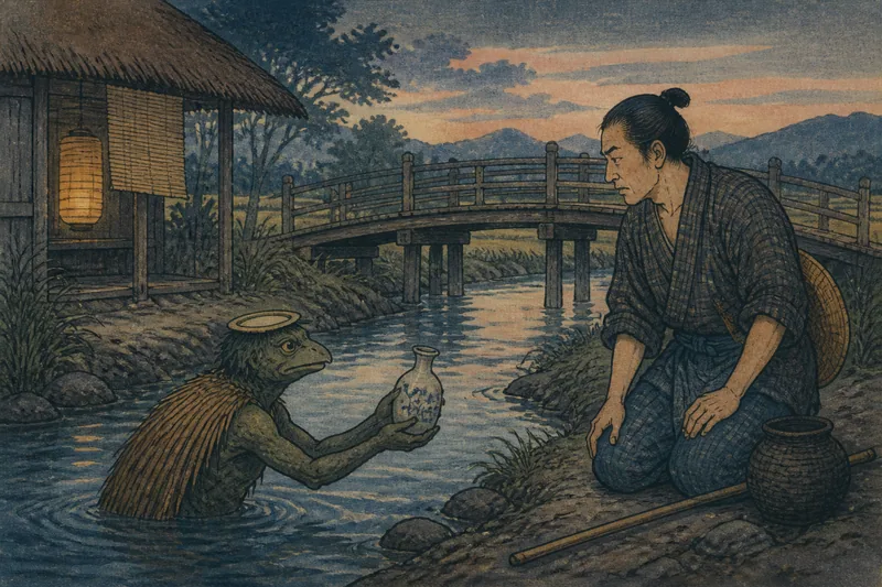 大和の河童と酒徳利のイメージ挿絵