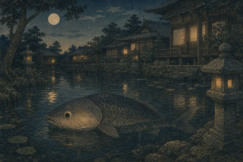 医王寺の片目の魚のイメージ挿絵