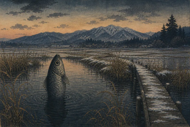 魚沼の戻ってくる片目の魚のイメージ挿絵