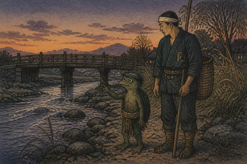 小諸の川に出る河童のイメージ挿絵
