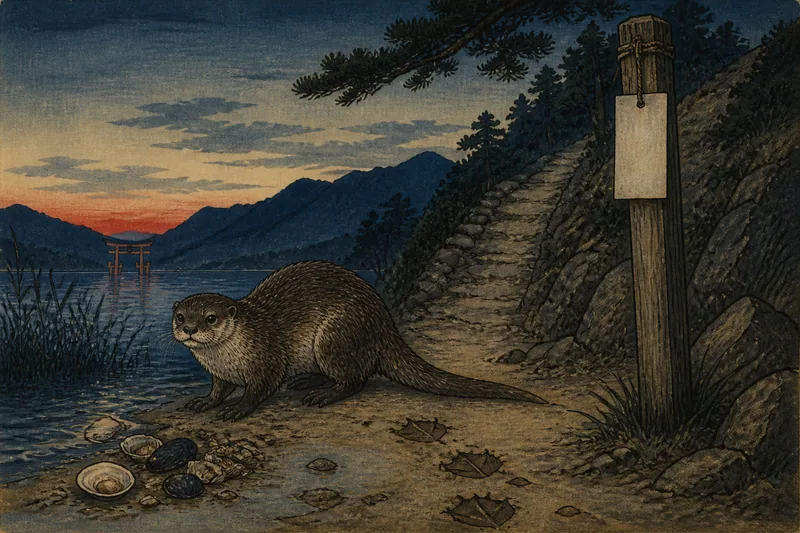 廿日市の人を化かす獺のイメージ挿絵