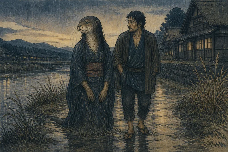 新潟市のカワウソの女化けと病のイメージ挿絵