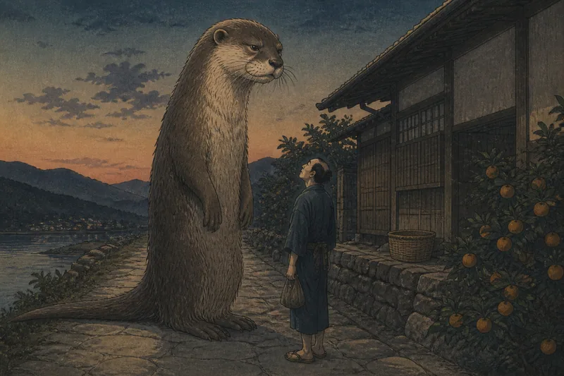 宇和島のカワウソの化かしのイメージ挿絵